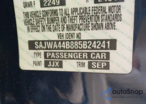 2008 Jaguar Xk из США, поврежденный, VIN SAJWA44B885B24241